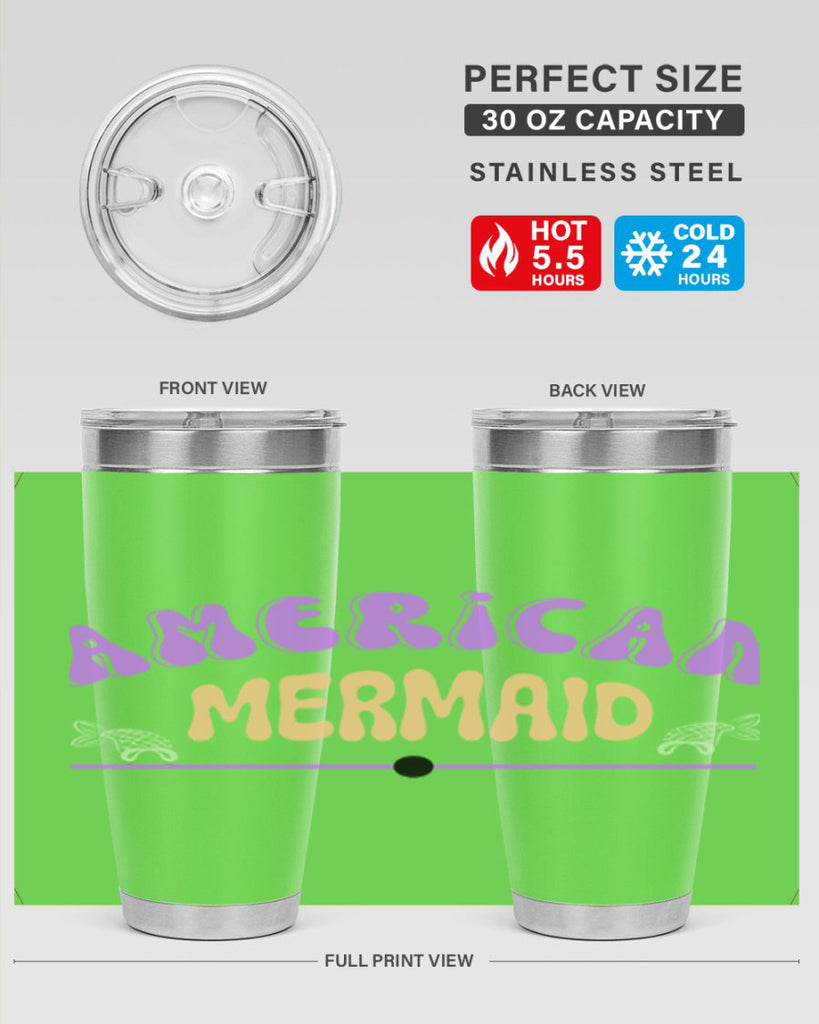 American Mermaid 16#- mermaid- Tumbler