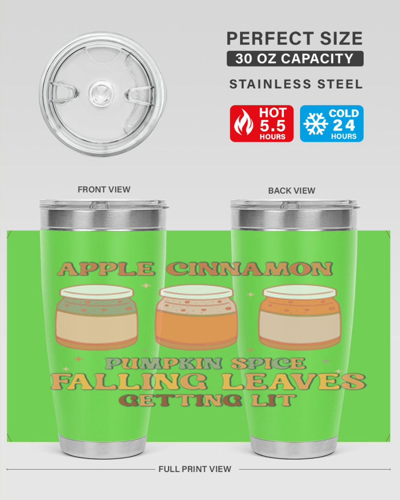 Apple Cinnamon Pumpkin Spice Falling Leaves Getting Lit 12#- fall- Tumbler