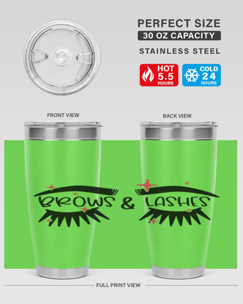 Brows Lashes Style 123#- make up- Tumbler
