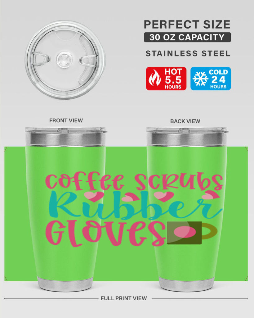 Coffee Scrubs Rubber Gloves Style 391#- nurse- tumbler
