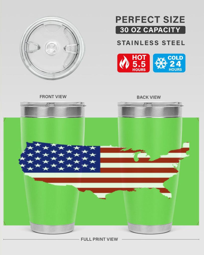 Flag With Map Style 50#- Fourt Of July- Tumbler