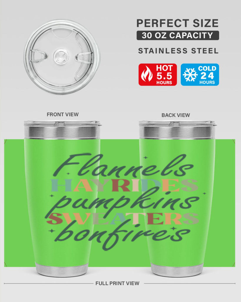 Flannels Hayrides Pumpkins Sweaters Bonfires 184#- fall- Tumbler