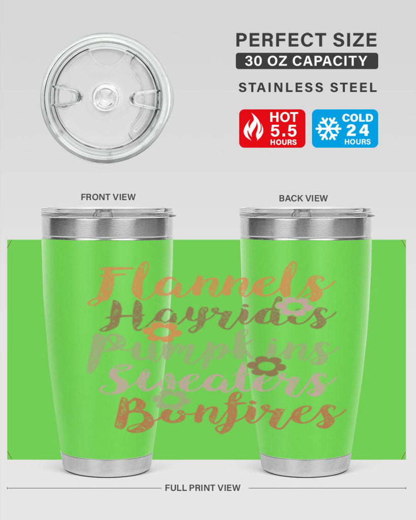 Flannels Hayrides Pumpkins Sweaters Bonfires 185#- fall- Tumbler