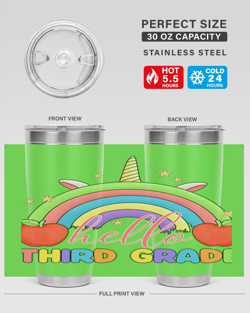 Hello 3rd Grade Unicorn Rainbow 13#- 3rd grade- Tumbler