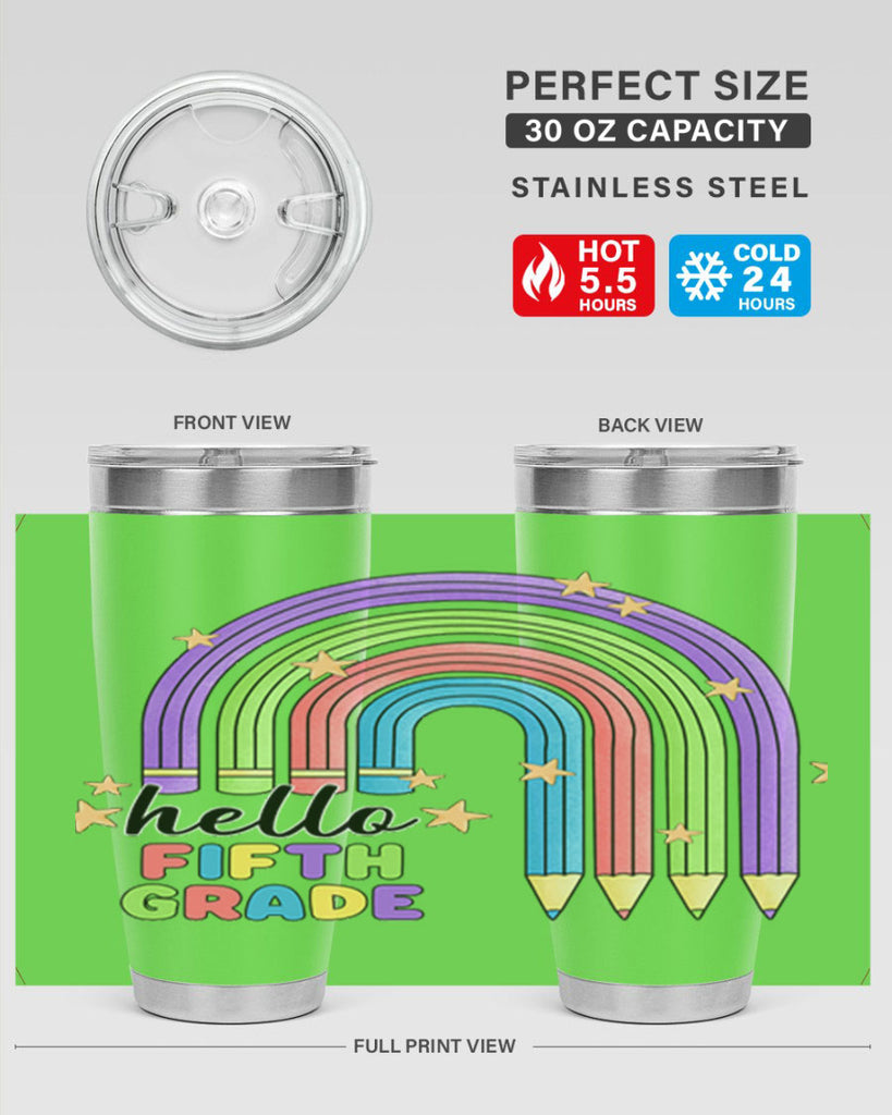 Hello 5th Grade Pencil Rainbow 13#- 5th grade- Tumbler