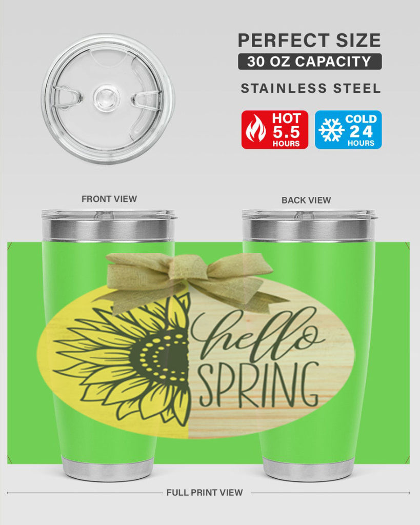 Hello spring half sunflower Mockup198#- spring- Tumbler