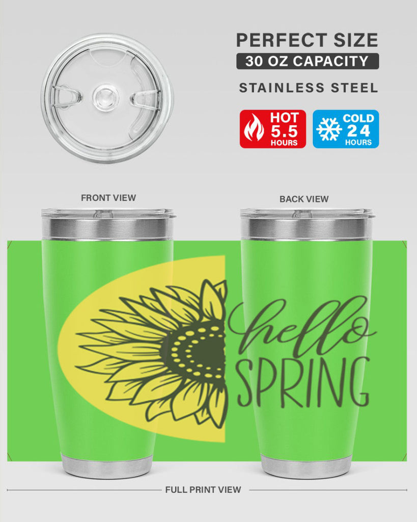 Hello spring half sunflower199#- spring- Tumbler