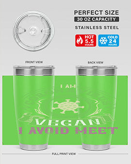 I Am Coronavirus Vegan I Avoid Meet Style 38#- corona virus- Tumbler