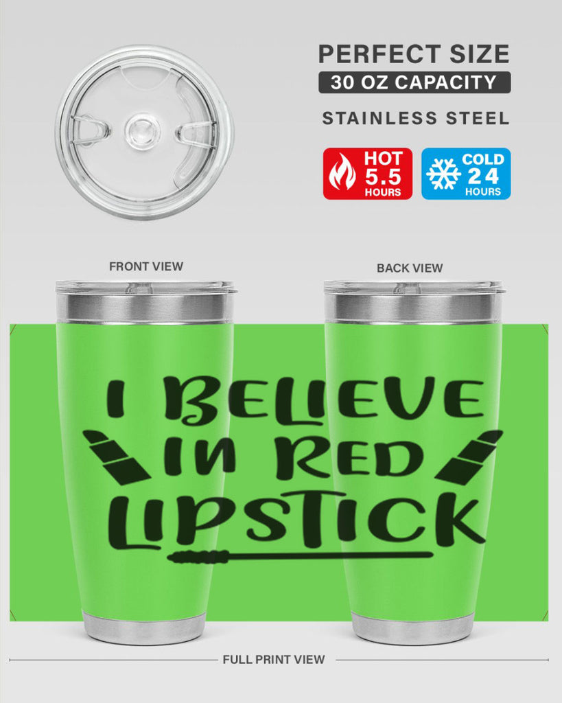I Believe In Red Lipstick 104#- fashion- Cotton Tank