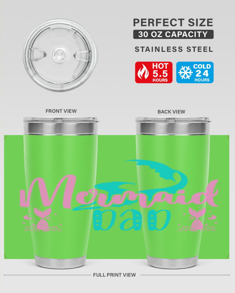 Mermaid Dad 356#- mermaid- Tumbler