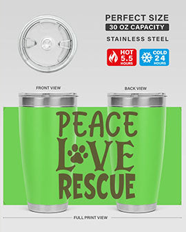Peace Love Rescue Style 23#- cat- Tumbler