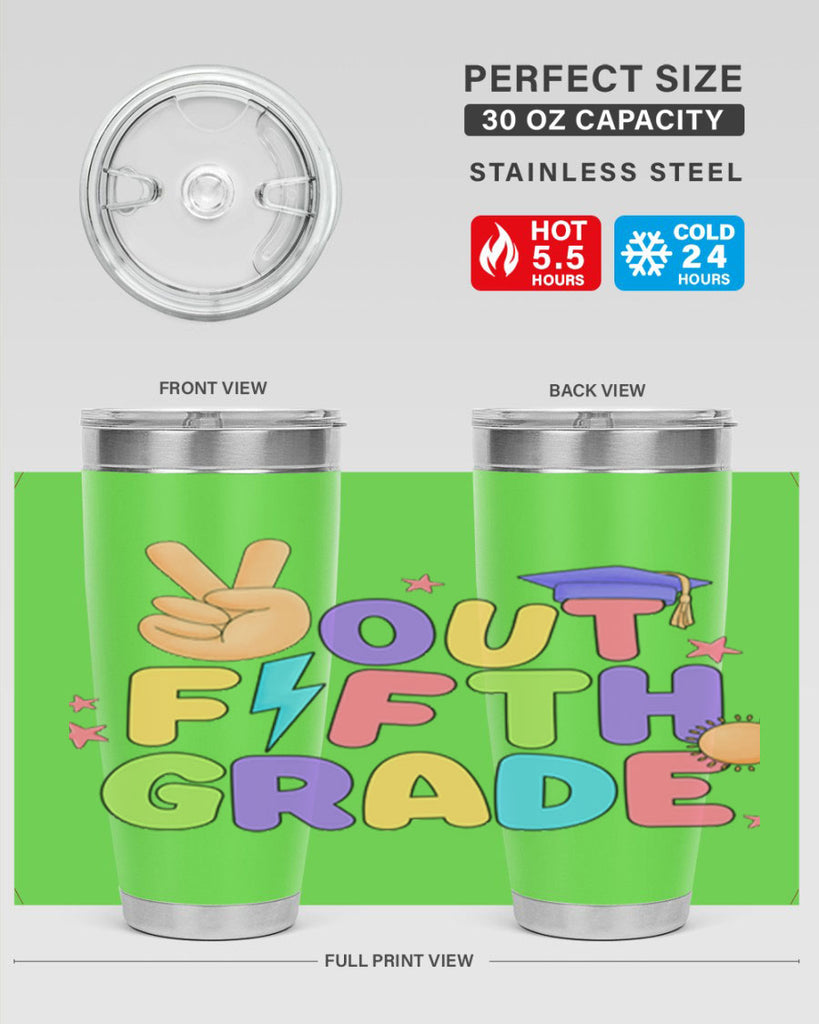 Peace Out 5th Grade Peace 20#- 5th grade- Tumbler