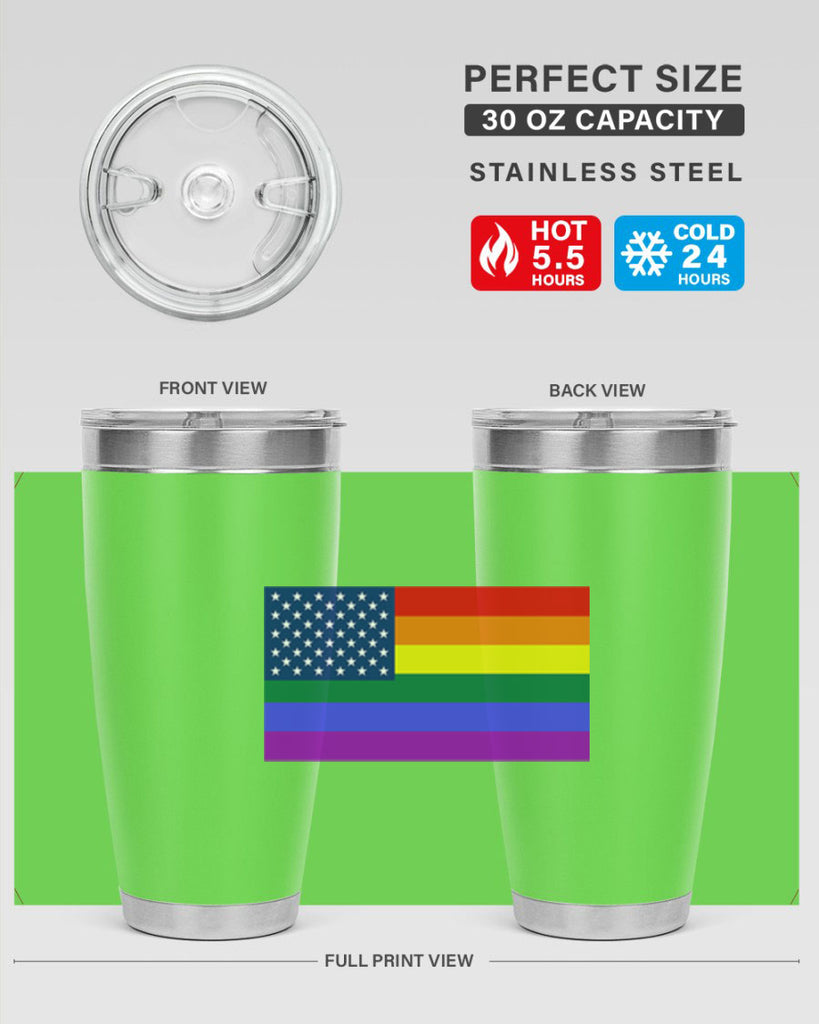 Rainbow american flag 11#- lgbt- Tumbler