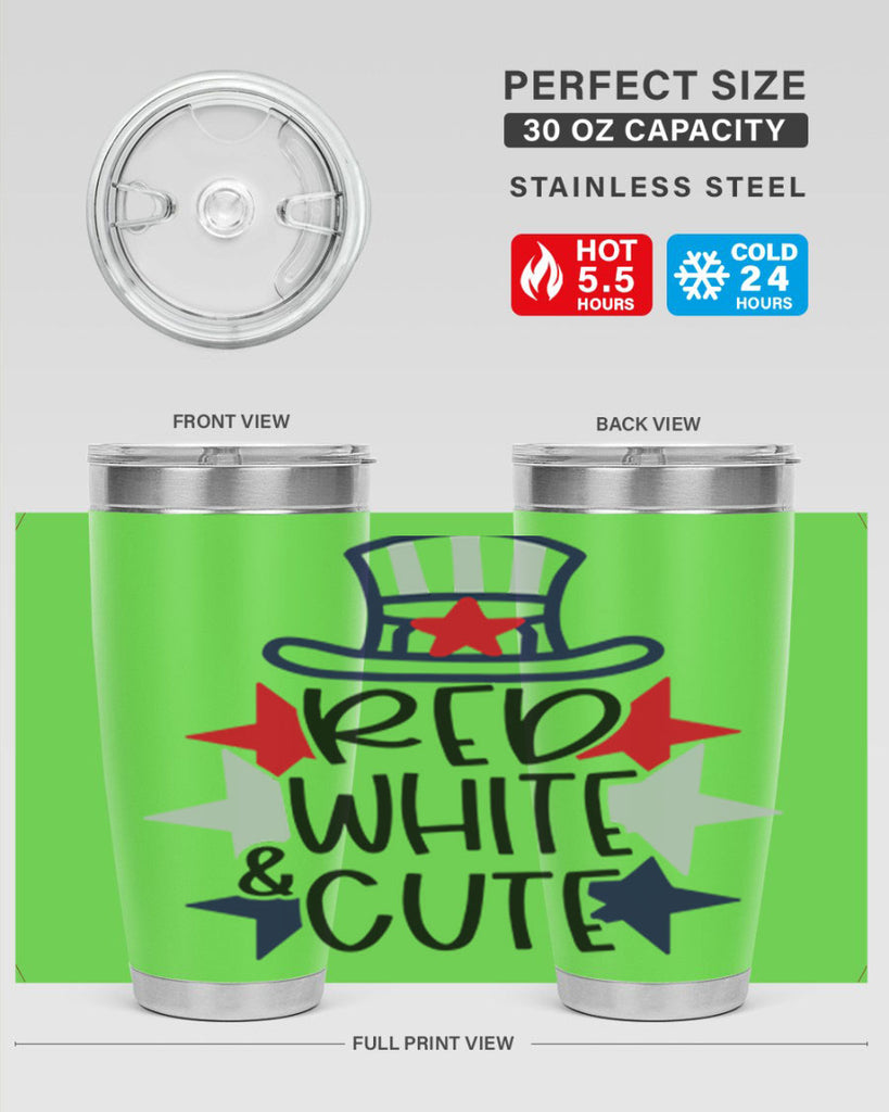 Red White Cute Style 169#- Fourt Of July- Tumbler