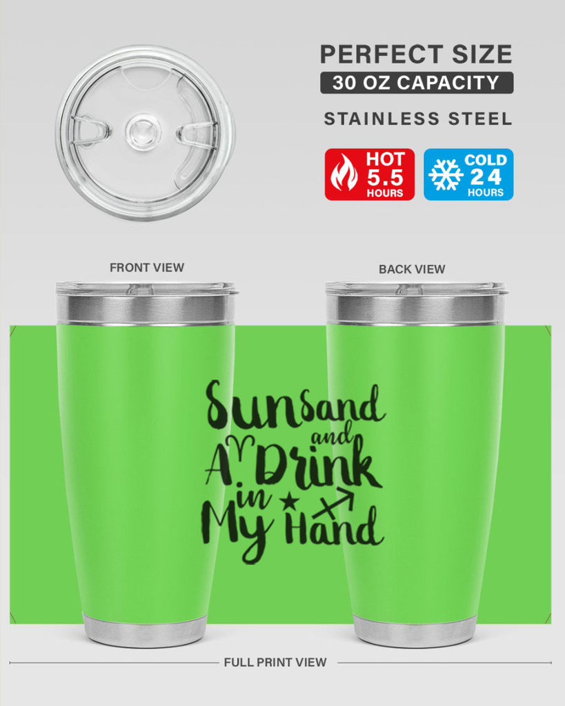 Sun Sand And A Drink In My Hand 480#- zodiac- Tumbler