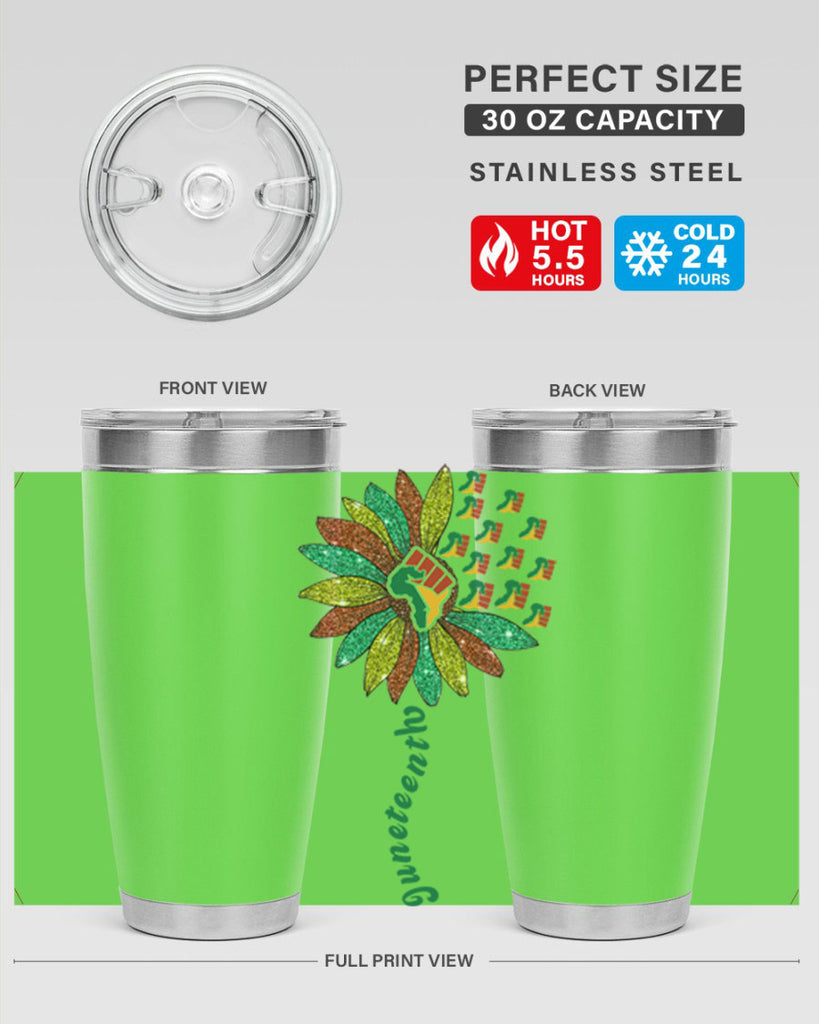 Sunflower Fist Juneteenth Black History 24#- Juneteenth- tumbler