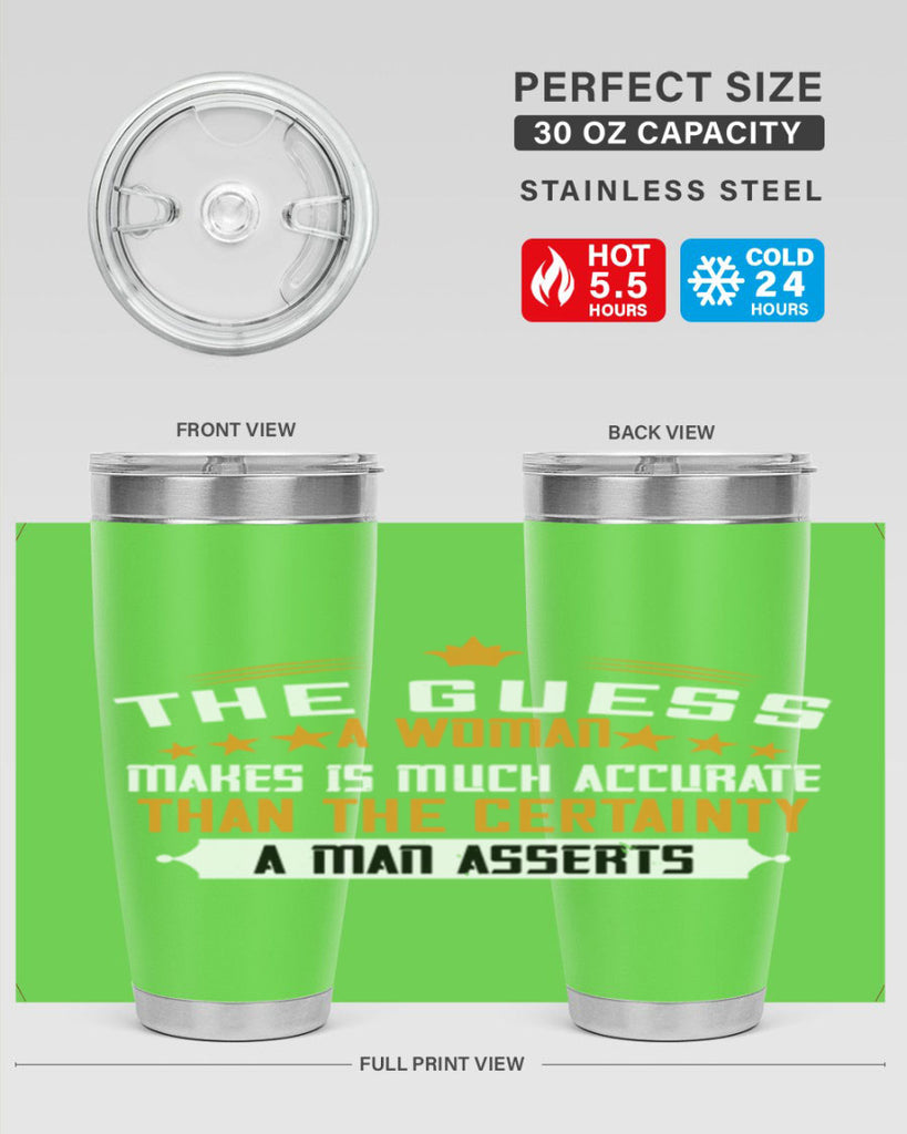 The guess a woman makes is much accurate than the certainty a man asserts Style 33#- womens day- Tumbler