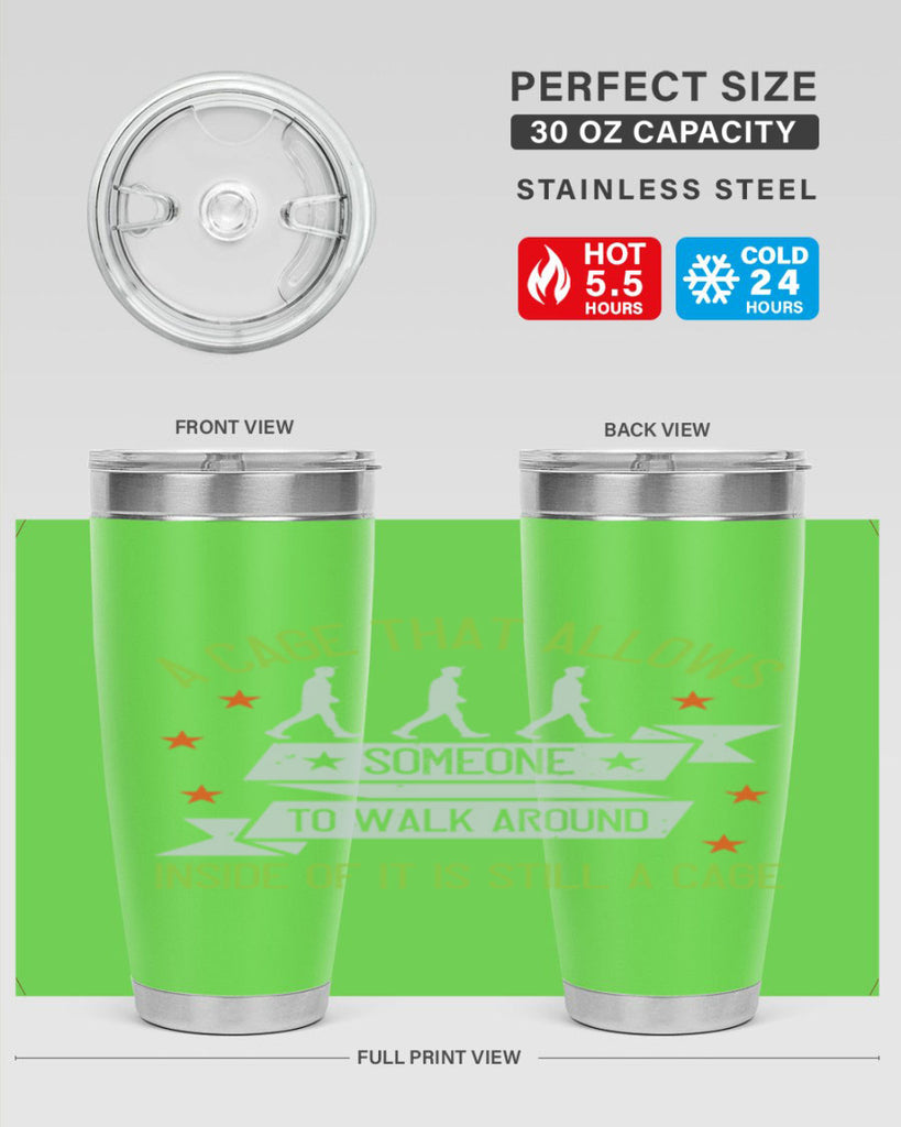 a cage that allows someone to walk around inside of it is still a cage 99#- walking- Tumbler