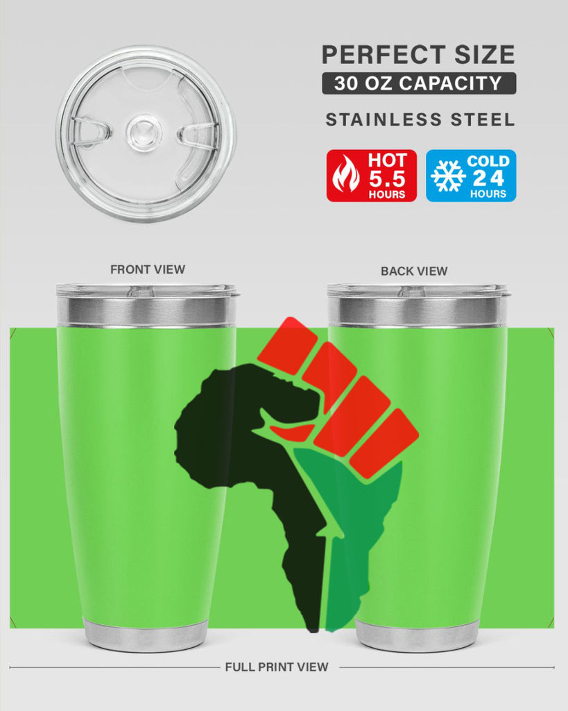african power fist 274#- black words phrases- Cotton Tank