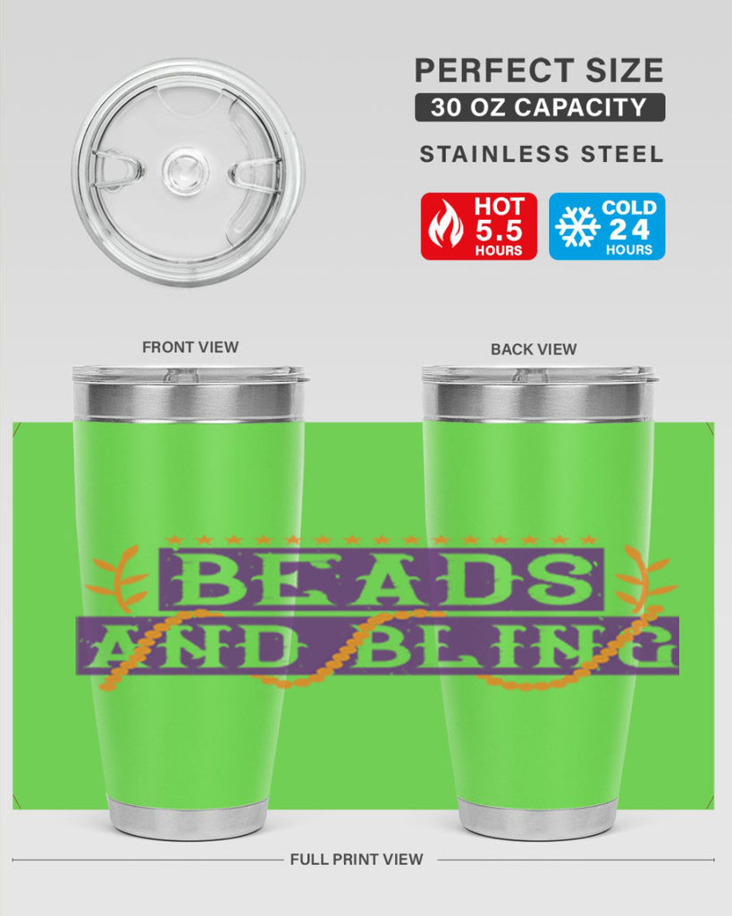 beads and bling 40#- mardi gras- Tumbler