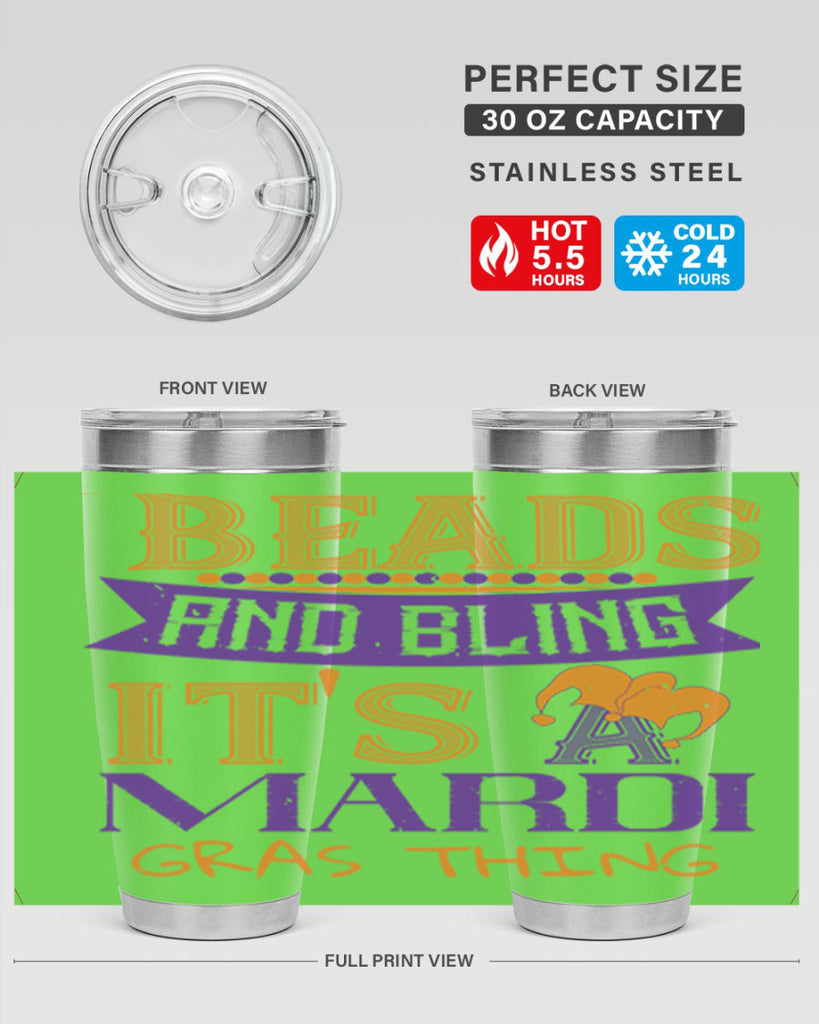 beads and bling its a mardi gras thing 51#- mardi gras- Tumbler