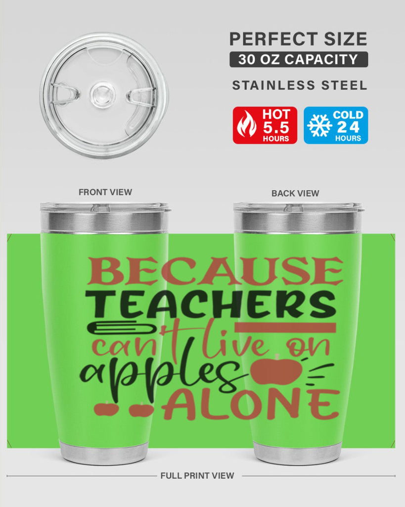 because teachers cant live on apples alone Style 121#- teacher- tumbler
