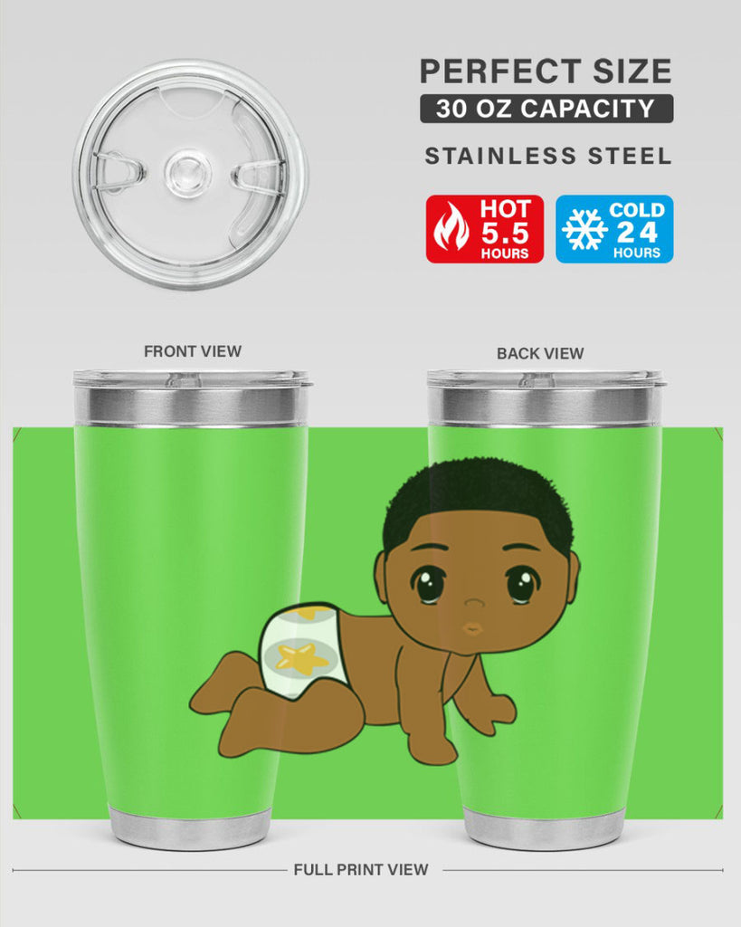 black baby boy 3#- black men - boys- tumbler