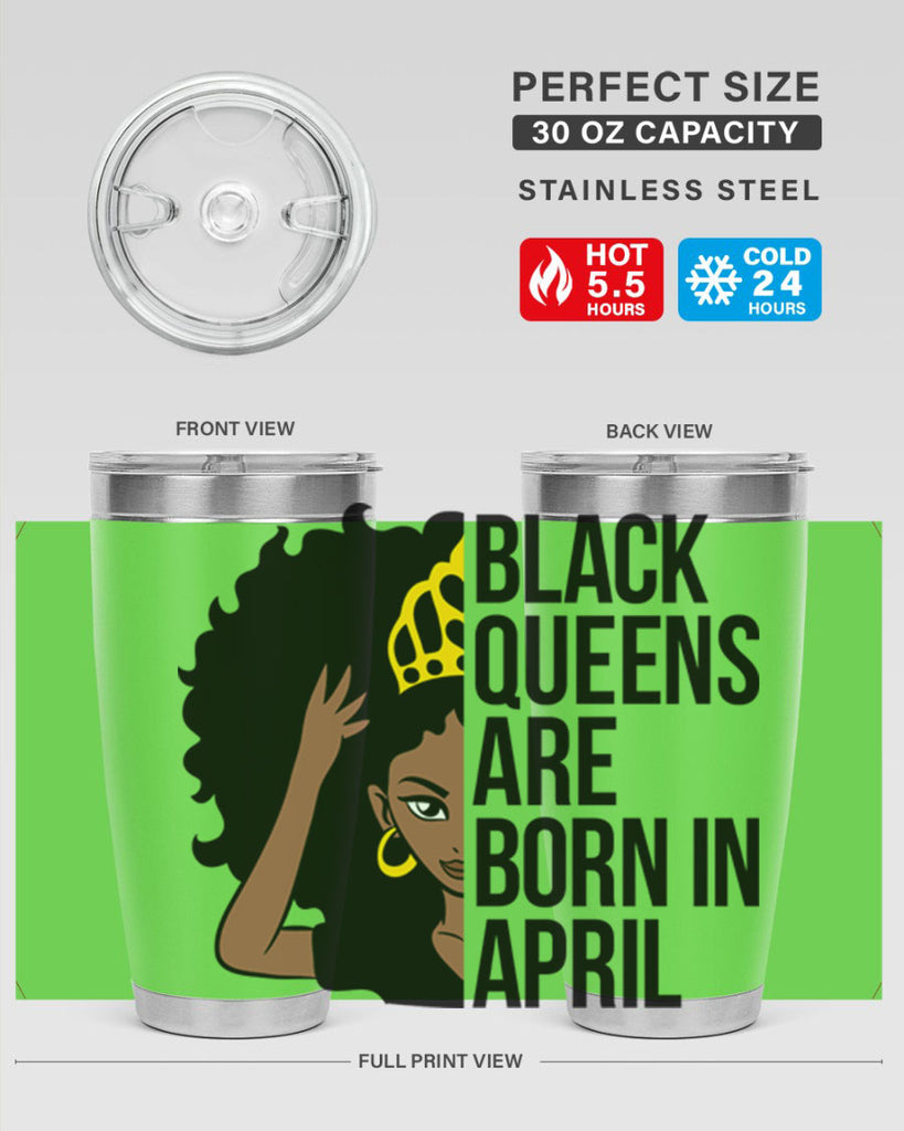 black queens are born in april 218#- black words phrases- Cotton Tank