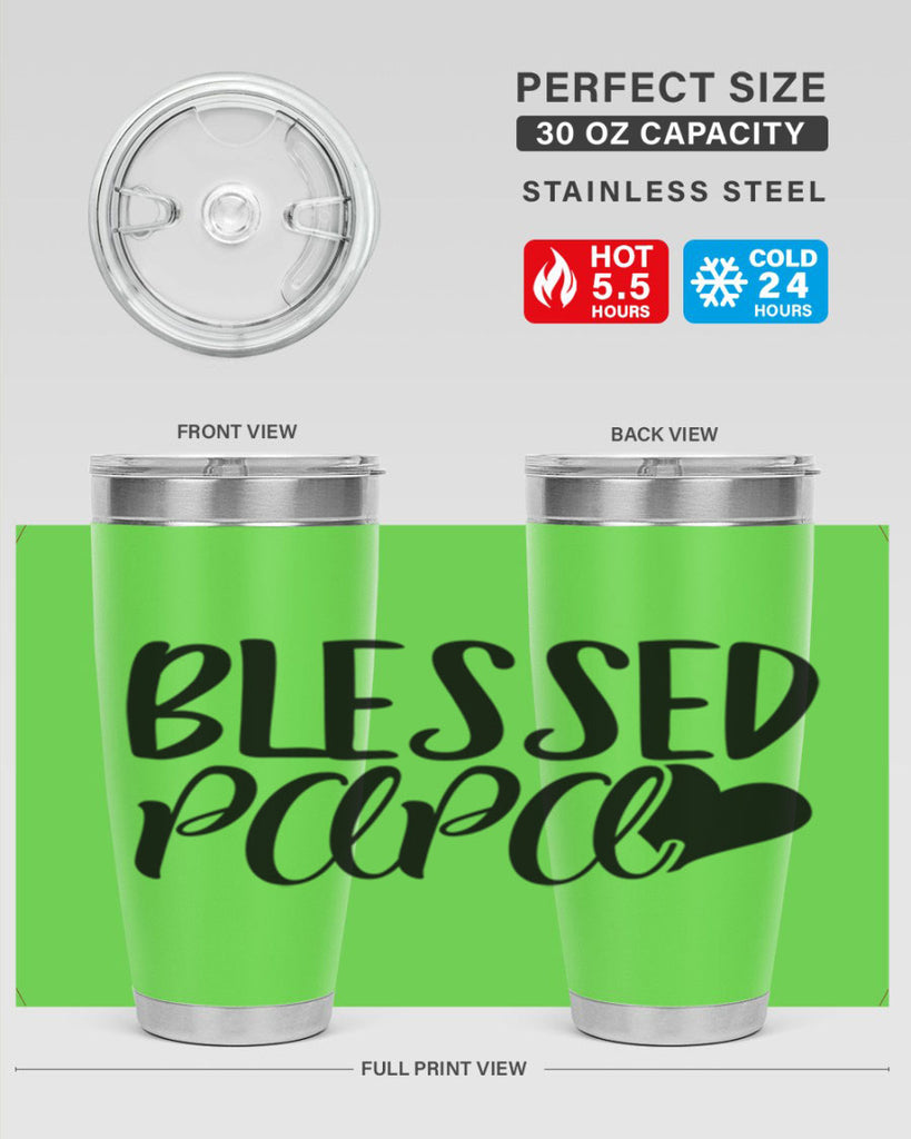 blessed papa 70#- grandpa - papa- Tumbler