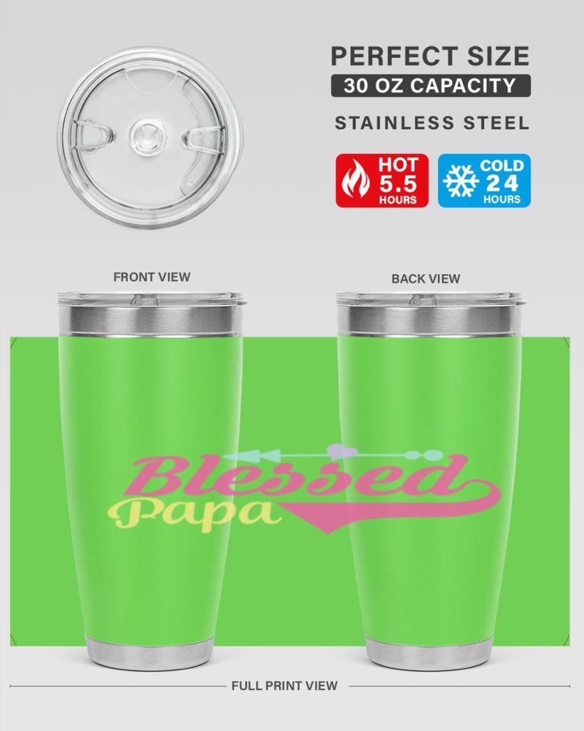blessed papa 73#- grandpa - papa- Tumbler