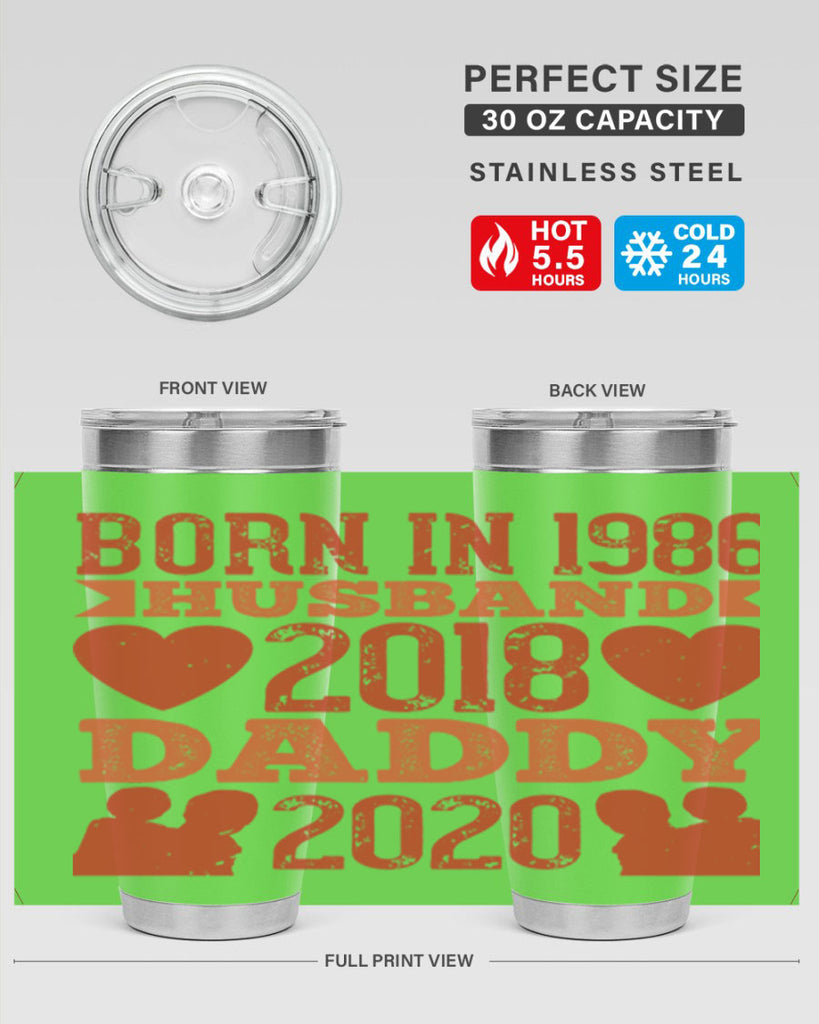 born in husband daddy 123#- fathers day- Tumbler