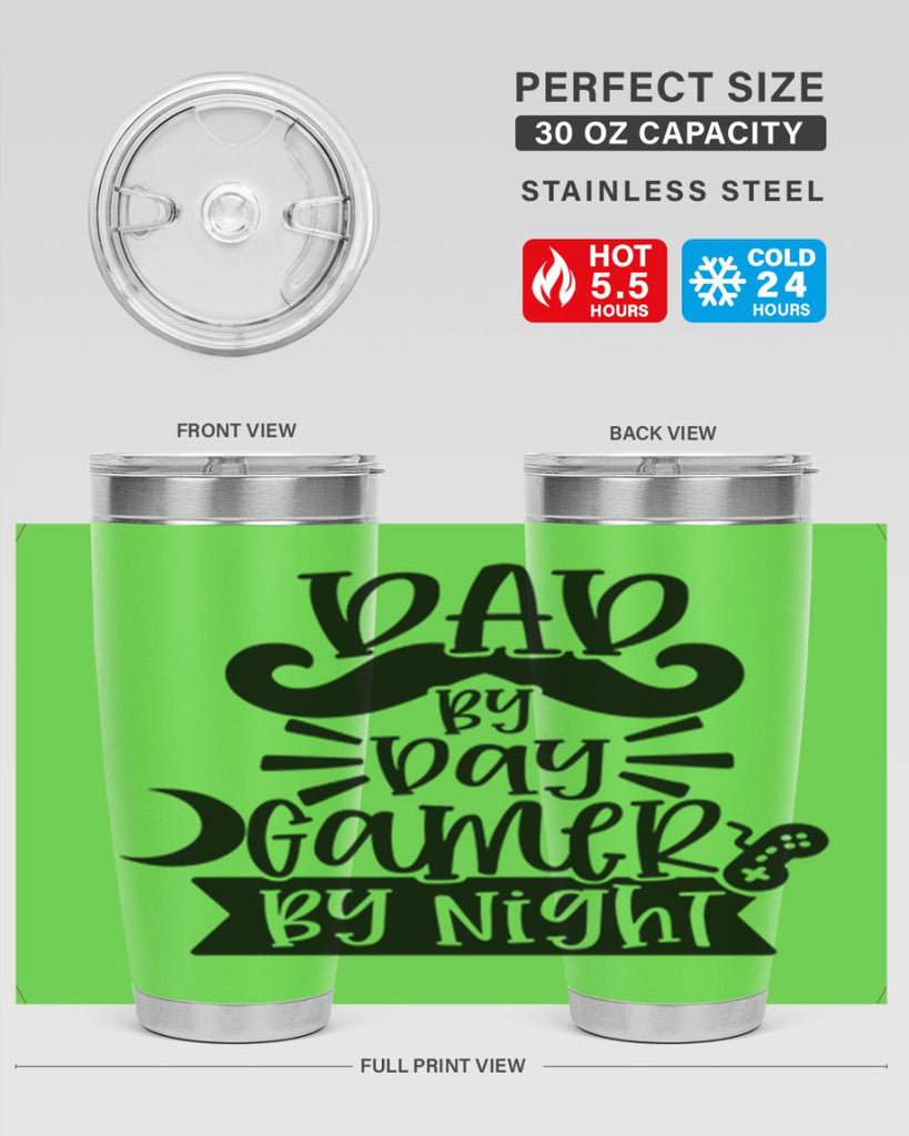 dad by day gamer 67#- fathers day- Tumbler