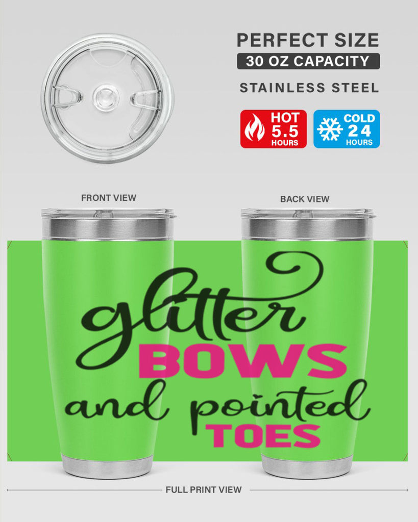 glitter bows and pointed toes 41#- ballet- Tumbler