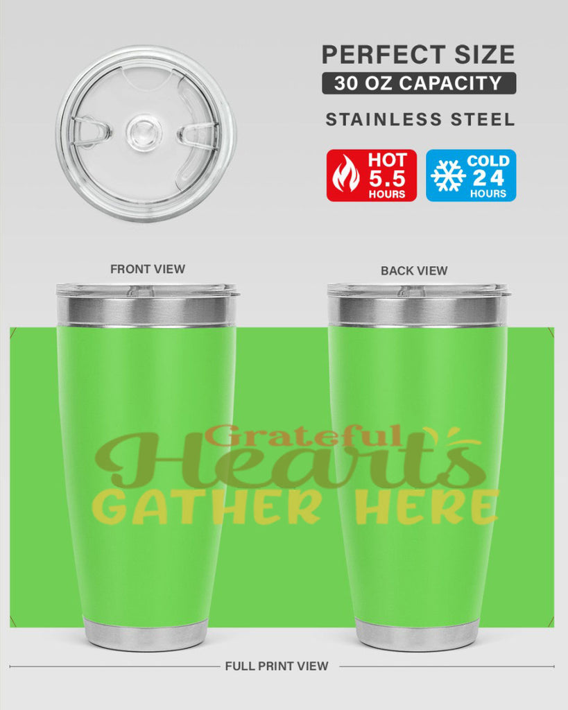 grateful hearts gather here 59#- thanksgiving- Tumbler