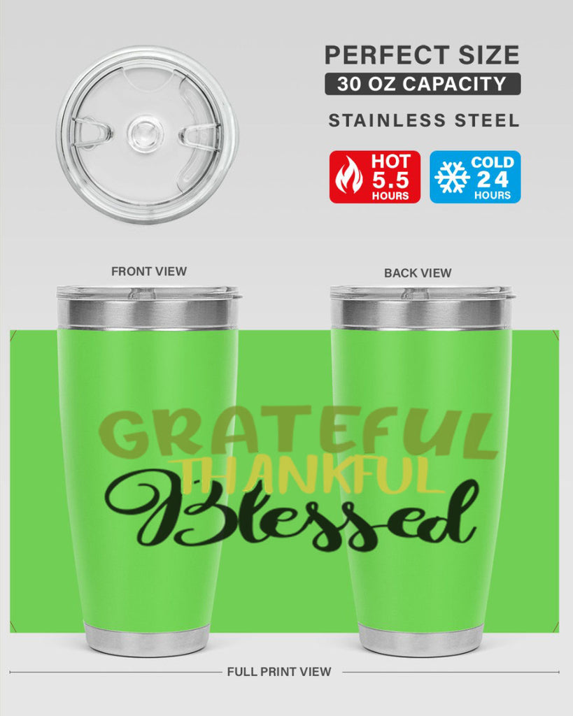 grateful thankful blessed 57#- thanksgiving- Tumbler
