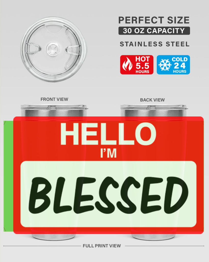 hello im blessed 133#- black words phrases- Cotton Tank
