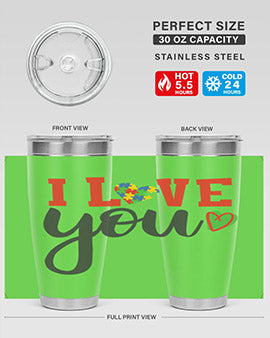 i love you Style 23#- autism- Tumbler