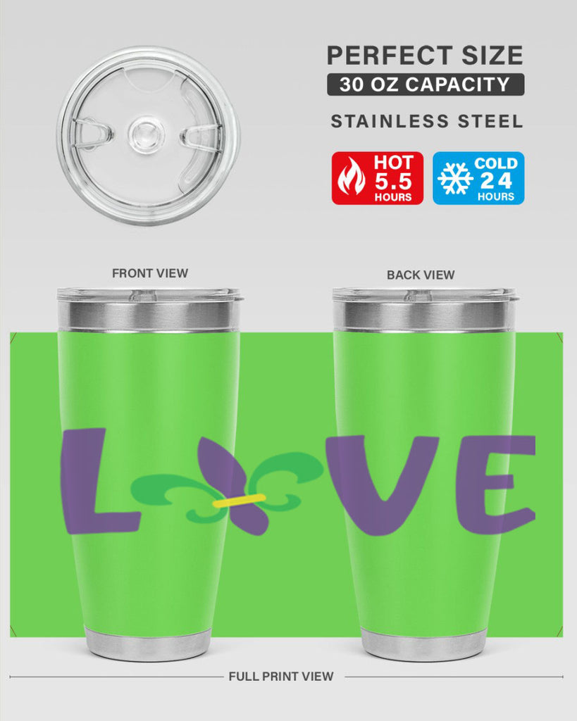 love 80#- mardi gras- Tumbler
