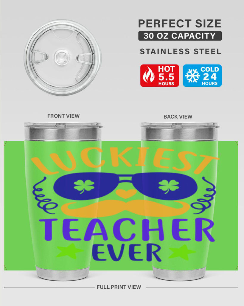 luckiest teacher ever 14#- mardi gras- Tumbler