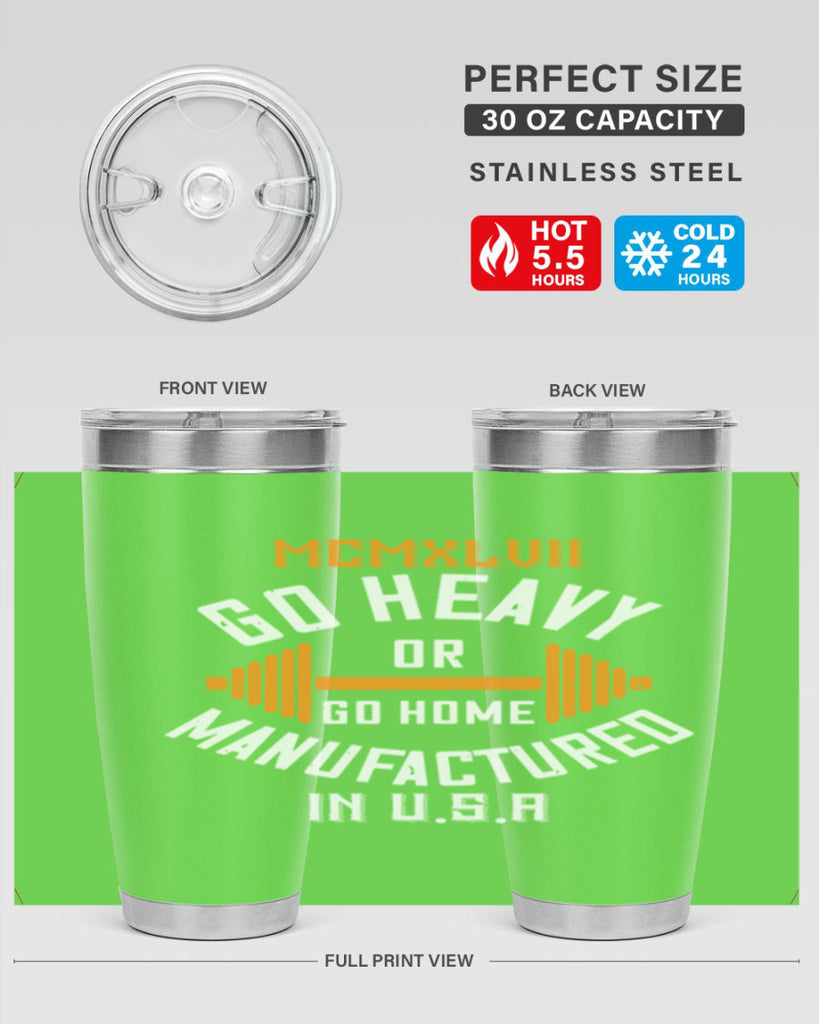 mcmxlvii go heavy or go home manufactured in 84#- gym- Tumbler