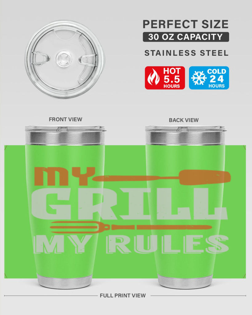 my grill my rules 20#- bbq- Tumbler