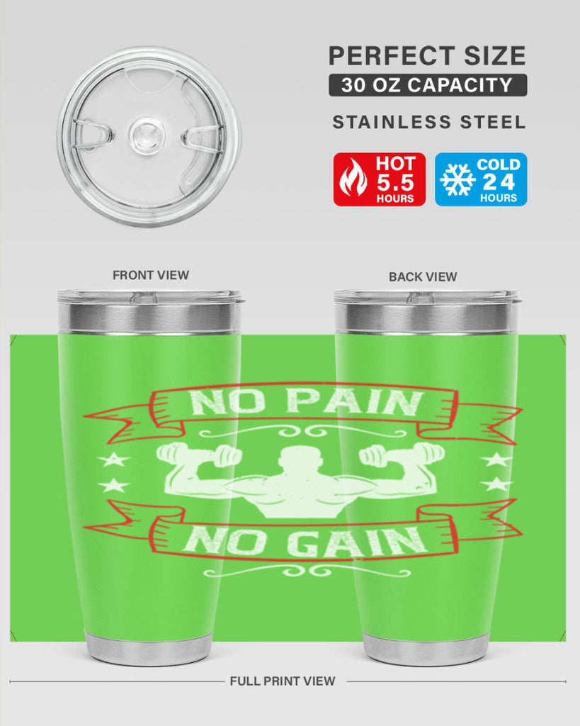no pain no gain 82#- gym- Tumbler