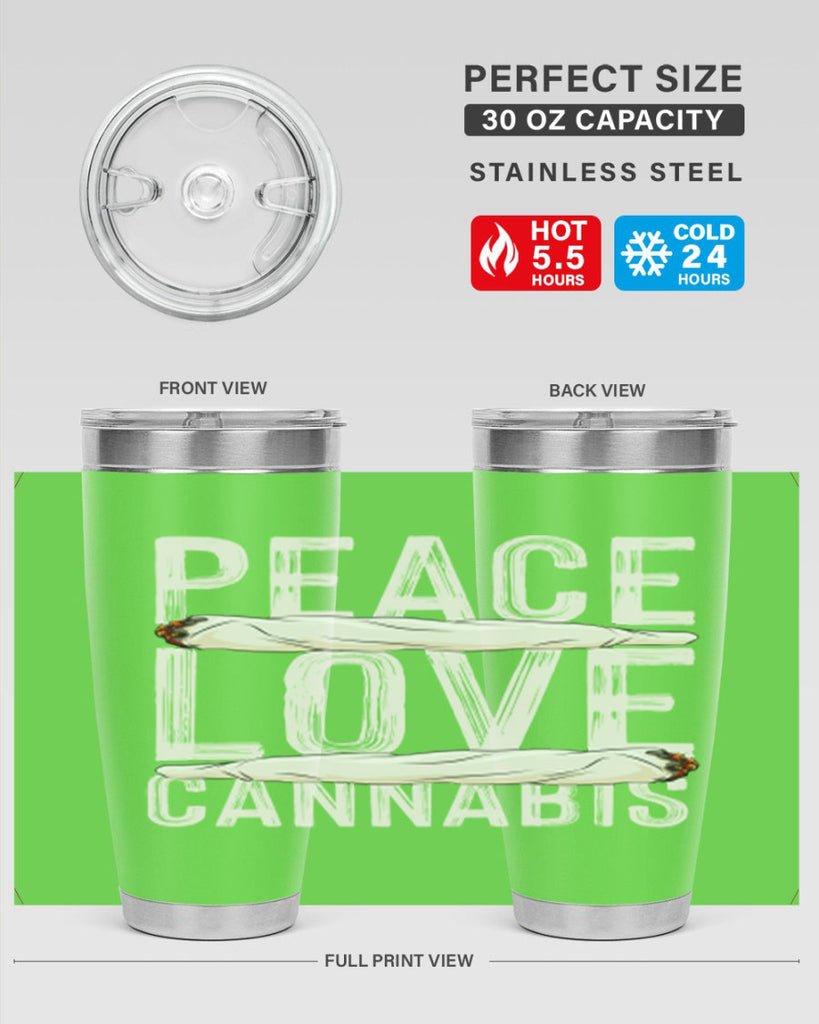 peace love cannabis 216#- marijuana- Tumbler