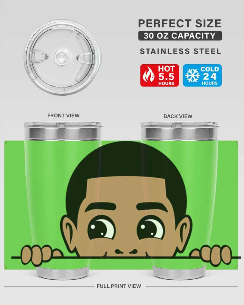 peekaboo boy 17#- black men - boys- tumbler