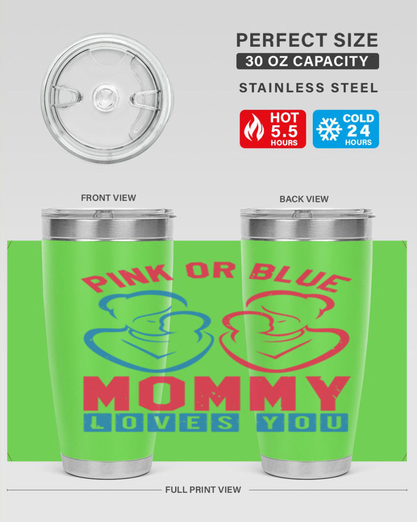 pink or blue Mommy Loves you Style 21#- baby shower- tumbler