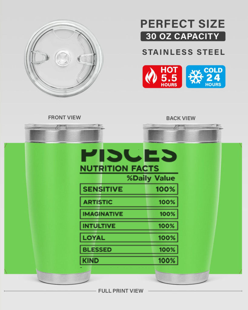 pisces Nutrition Facts 367#- zodiac- Tumbler