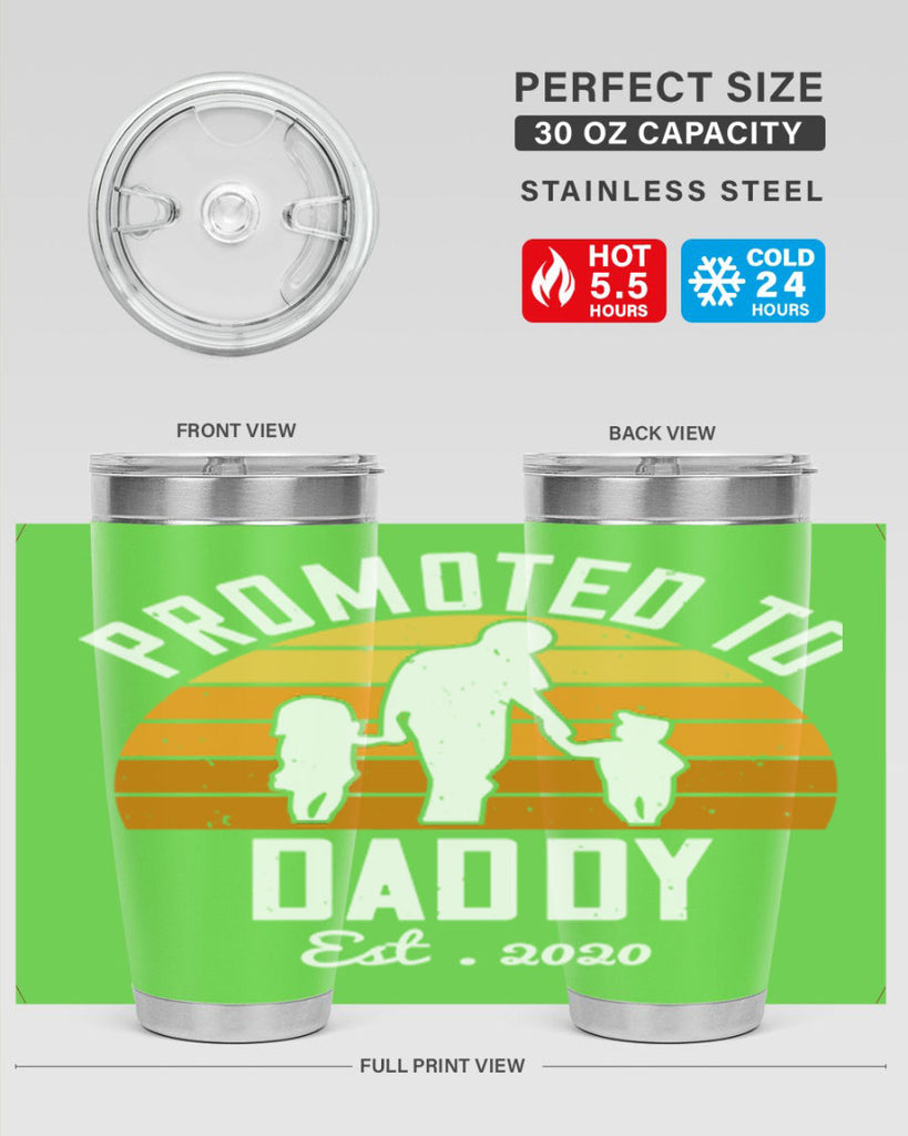 promoted to daddy est 187#- fathers day- Tumbler