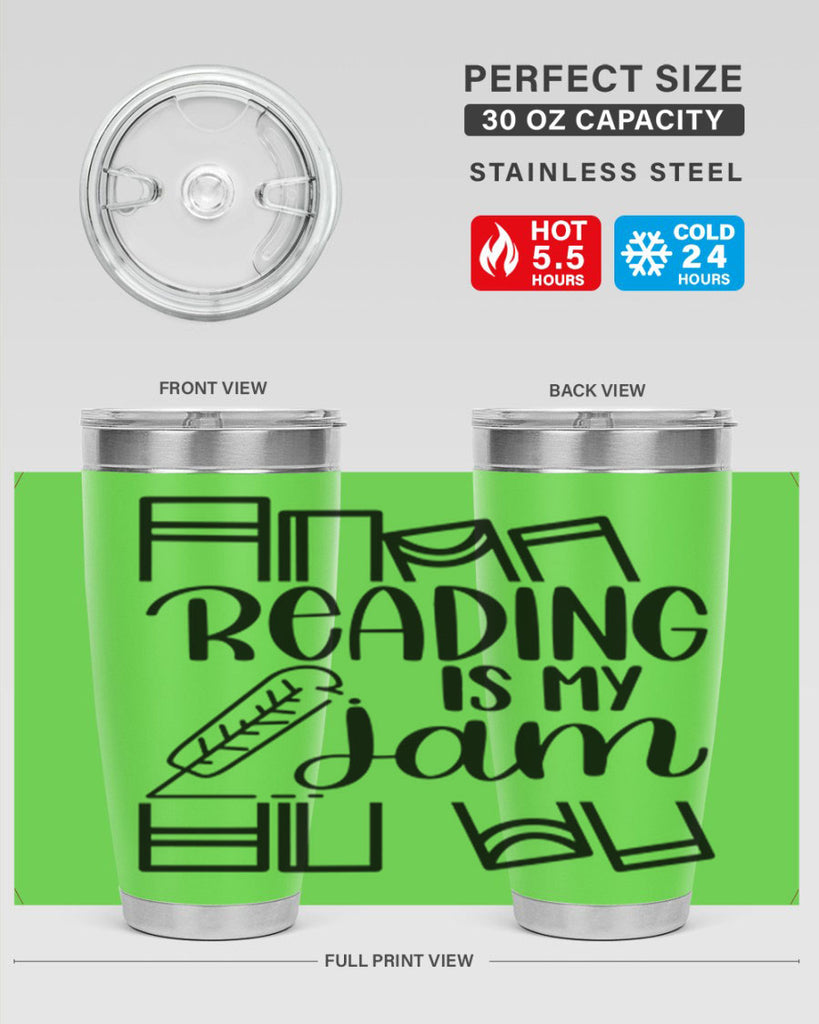 reading is my jam 29#- reading- Tumbler