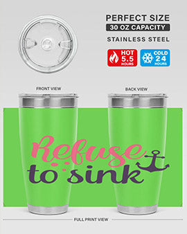 refuse to sink Style 4#- breast cancer- Tumbler
