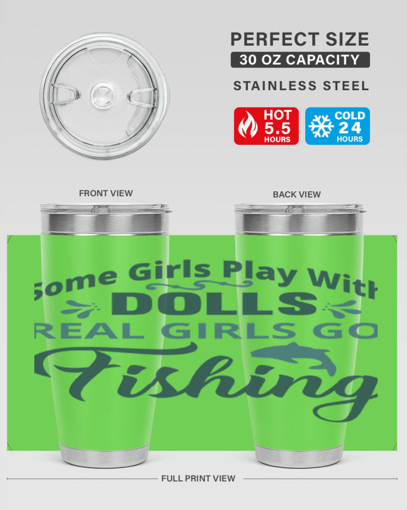 some girl play with dolls 38#- fishing- Tumbler
